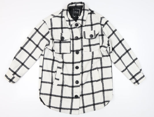 Me Jane Women's White Check Jacket - Size M