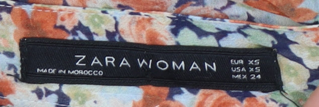 Zara Women Multicoloured Floral Tunic Blouse XS