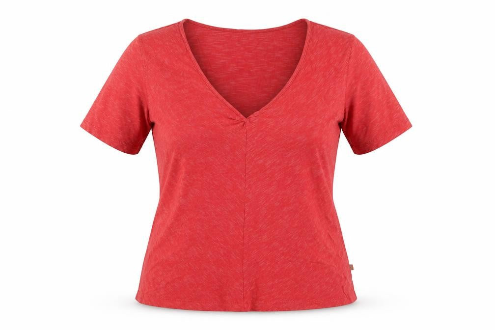 Horny Toad Women's Red V-Neck T-Shirt, Medium
