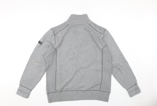Next Men's Grey 1/4 Zip Sweater, Size L