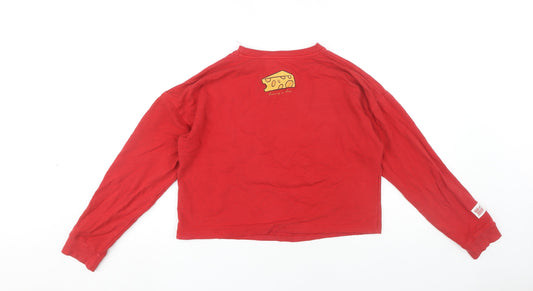 Tom and Jerry Women's Red Cropped T-Shirt, Size S
