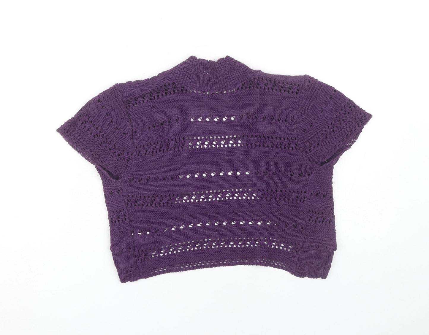 Pilot Womens Purple Knit Shrug S Short Sleeve