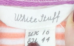 White Stuff Women's Red Striped T-Shirt UK 16