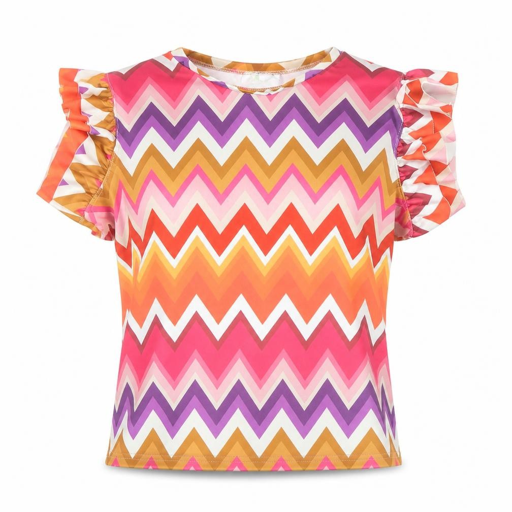 Miss Klass Women's Multicoloured Geometric T-Shirt M