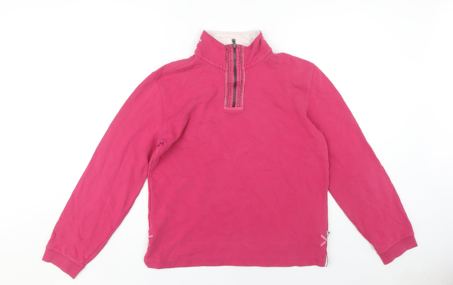White Stuff Women's Pink 1/4 Zip Pullover Sweatshirt Sz 10