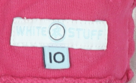 White Stuff Women's Pink 1/4 Zip Pullover Sweatshirt Sz 10