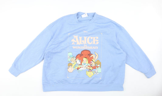 Disney Women's Blue Alice in Wonderland 2XL Sweatshirt Pullover