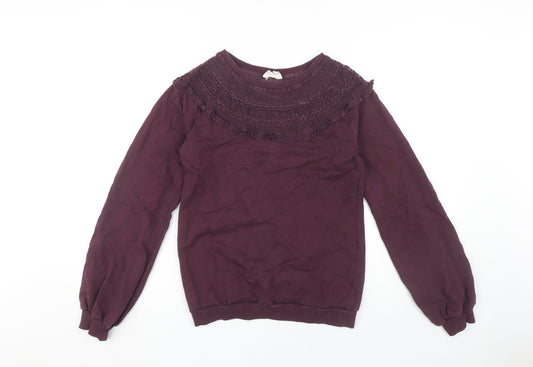 Fat Face Women's Purple Pullover Sweatshirt Size 8