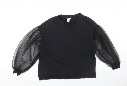 H&M Women’s Black Sweatshirt L Balloon Sleeve