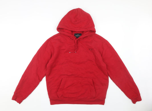 Hollister Red Men's Pullover Hoodie, Size M