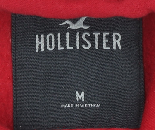 Hollister Red Men's Pullover Hoodie, Size M