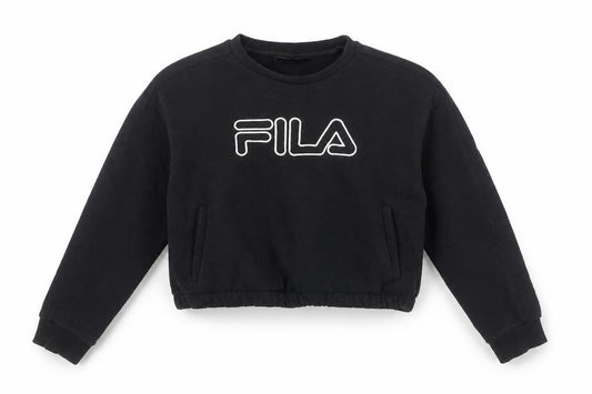 Womens UK S Regular FILA Black Pullover Sweatshirt
