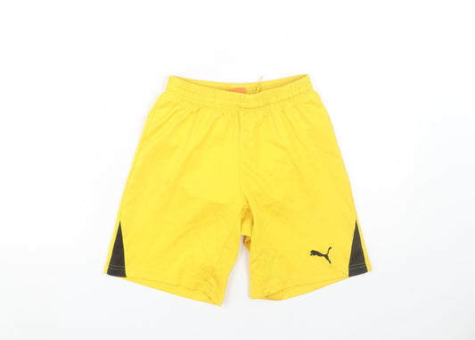 Puma Boys Yellow Activewear Shorts, UK Size 12, Summer