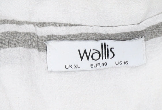 Wallis Women's White XL Wrap Top with Stripes