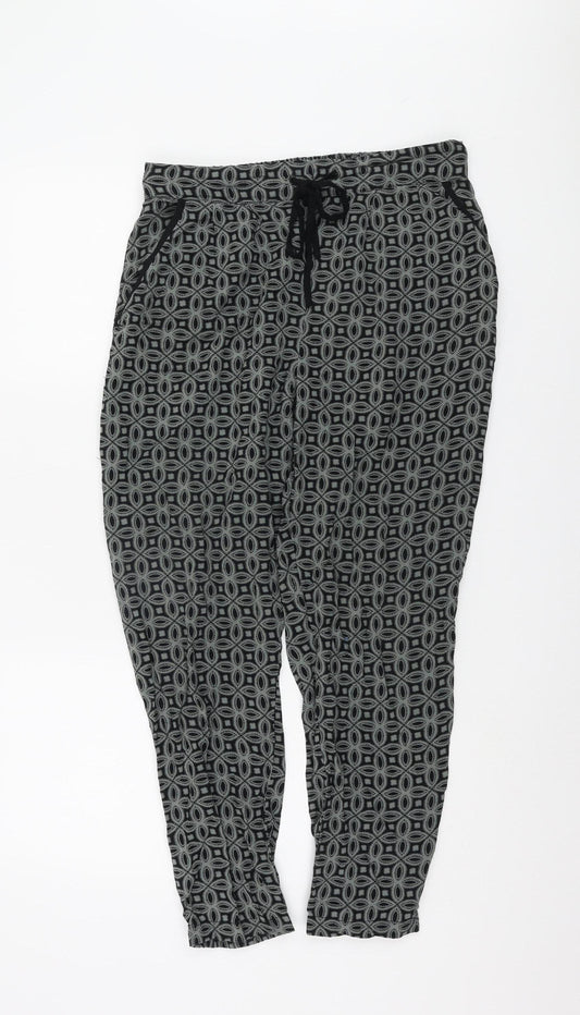 Spirit M&Co Women's Grey Geometric Trousers Size 12