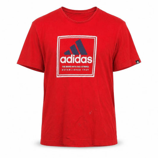 Mens UK Size L adidas Red  Cotton T-Shirt