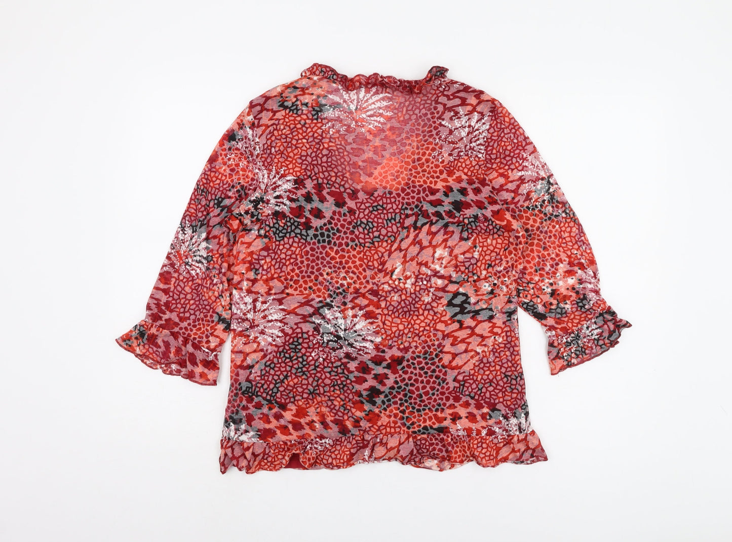 Marks and Spencer Women's Red Animal Print Blouse Size 18