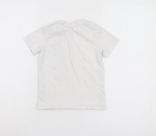 Puma Boys White Graphic T-Shirt 5-6 Years Sporty Style