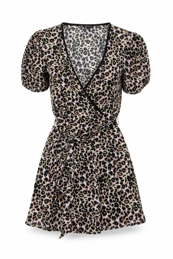 Topshop Women's Animal Print Wrap Dress