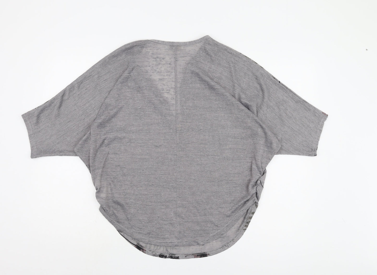 Apricot Women's Grey Floral Tunic Jumper S
