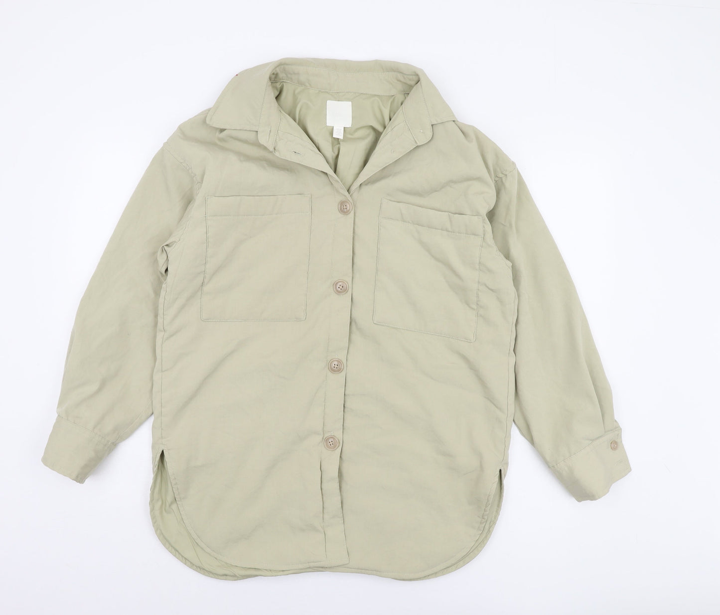 H&M Women's Beige XS Long Sleeve Casual Button Jacket