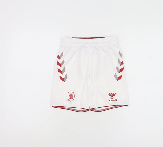 Hummel Boys White 7-8Y Athletic Football Shorts