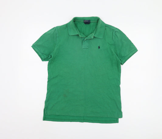 Ralph Lauren Green Cotton Polo Shirt Women L Casual