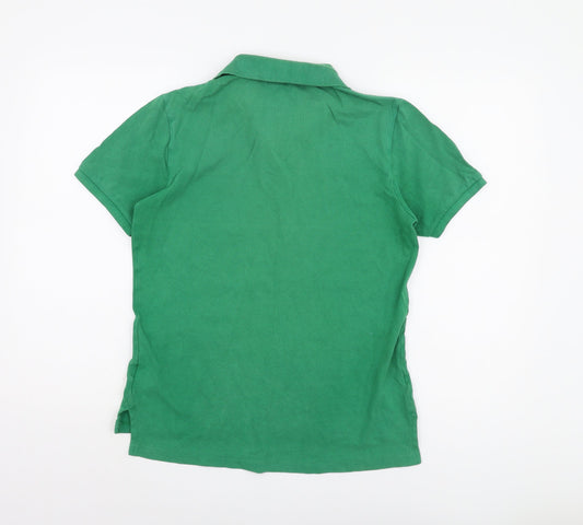 Ralph Lauren Green Cotton Polo Shirt Women L Casual