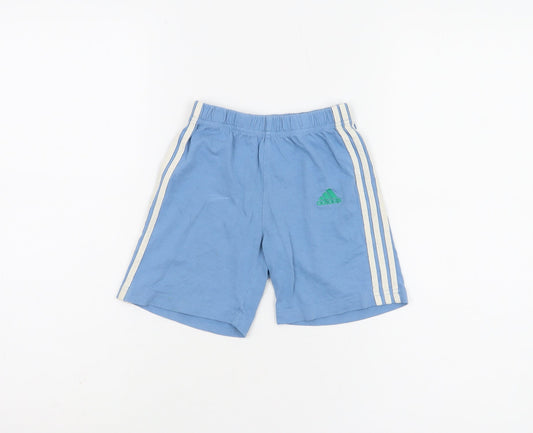 Adidas Boys' Blue Athletic Shorts, Size 8 Years