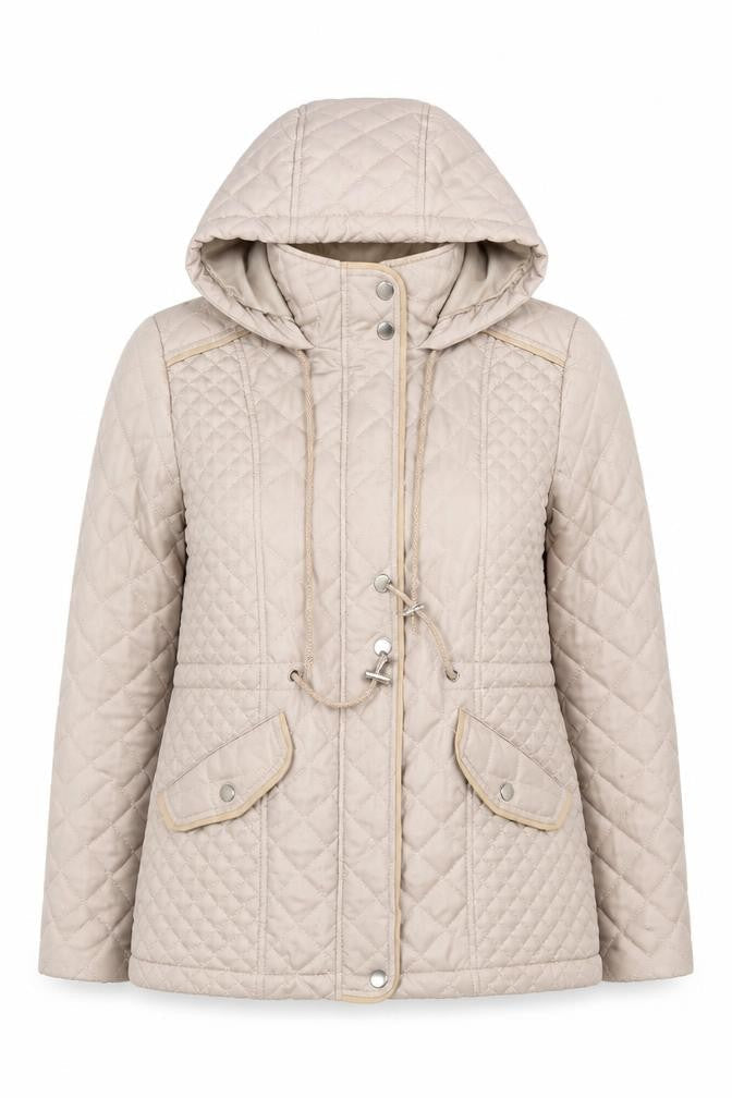 Originals Women's Beige Quilted Mid-Length Jacket 10