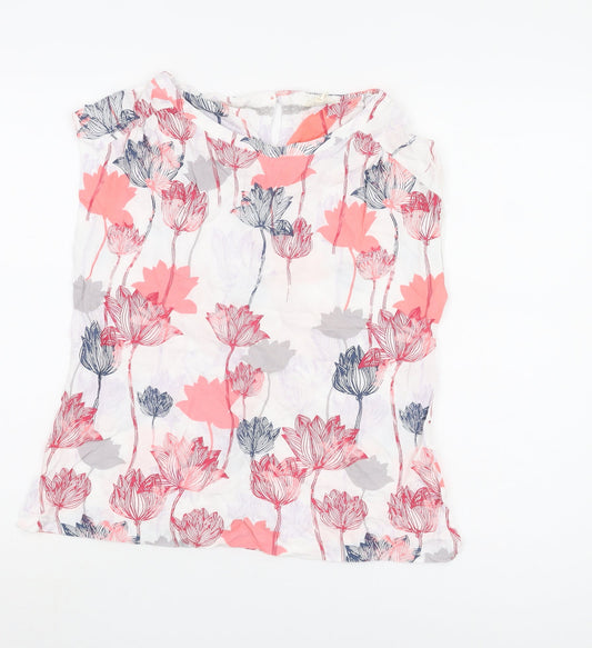 White Stuff Women's Floral Blouse, Size 12, Multicoloured