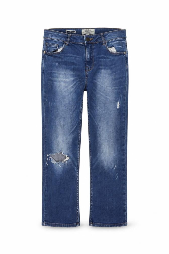 FatFace Womens Blue Straight Jeans Size 6 Distressed