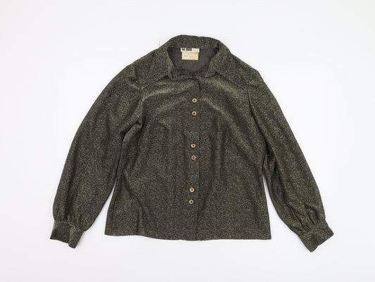 Clifton Women's Black Slim Button-Up Shirt 12