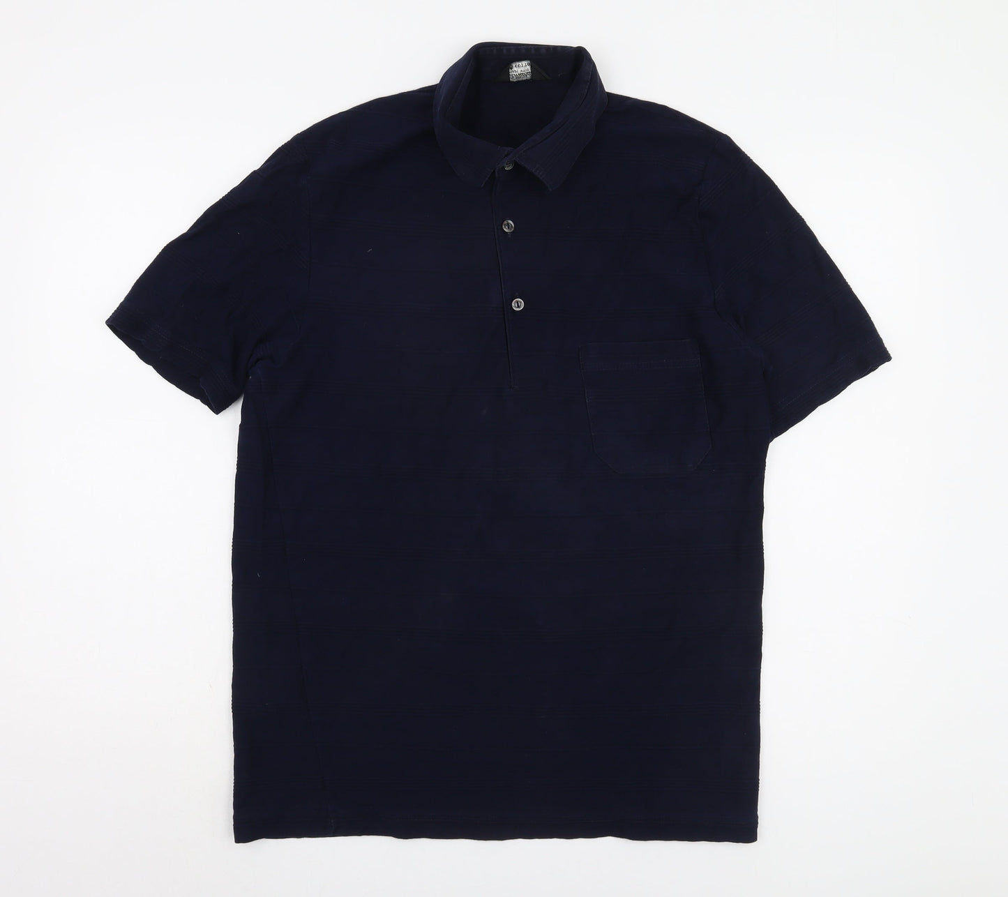 Marks and Spencer Men's Blue Polo Shirt L