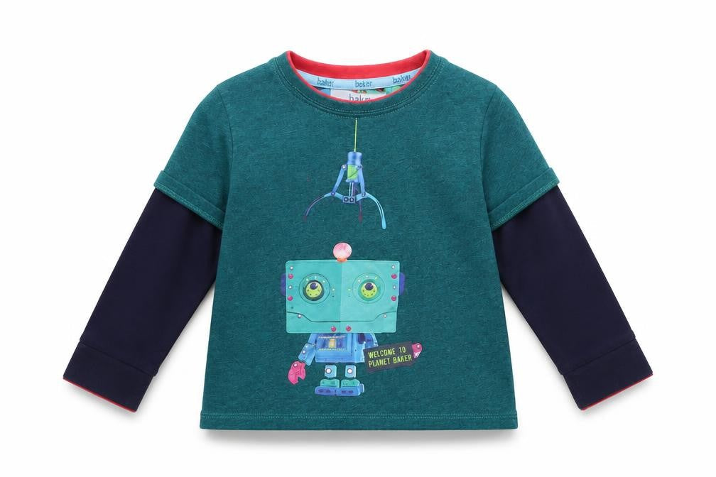 Ted Baker Unisex Blue Robot T-Shirt 18-24 Months