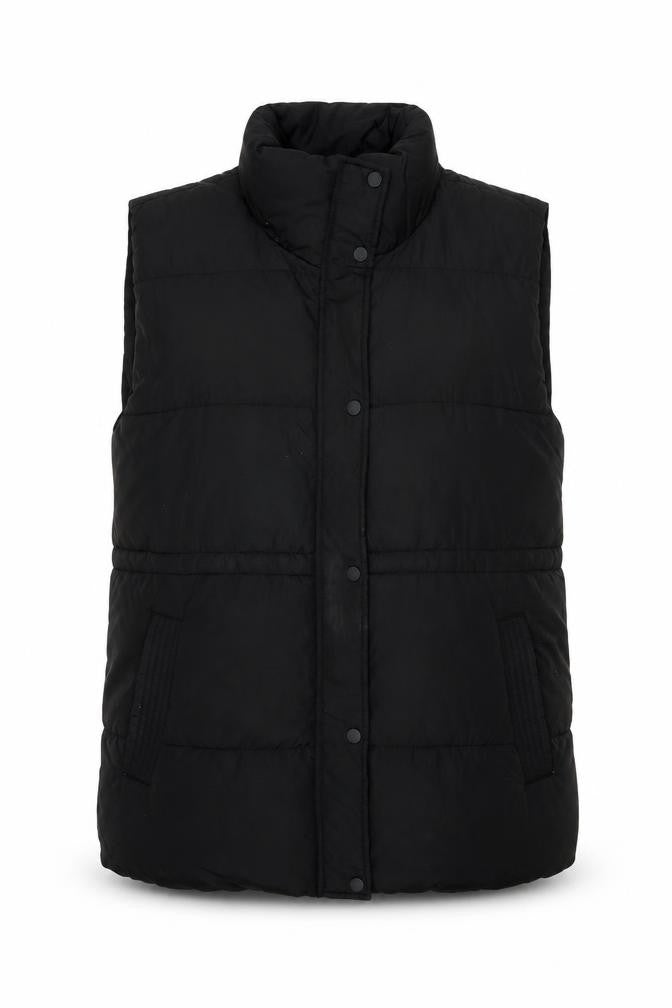 Stradivarius Black Puffer Waistcoat Women L