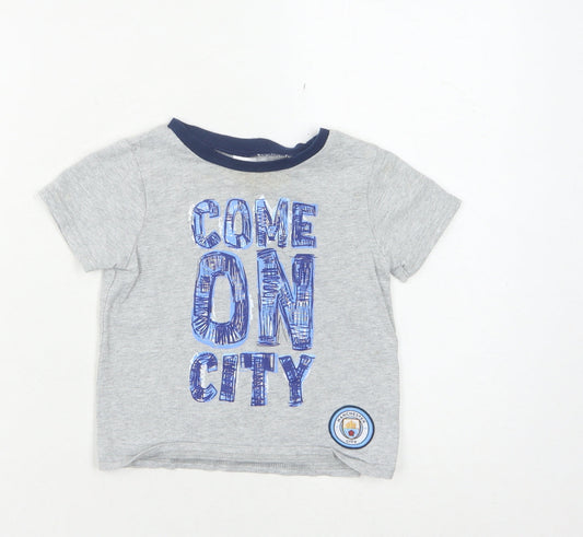 Manchester City Boys Grey Graphic T-Shirt 2-3 Years