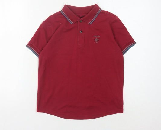 Firetrap Boys Red Polo Shirt 9-10 Years Logo Accent Casual Wear