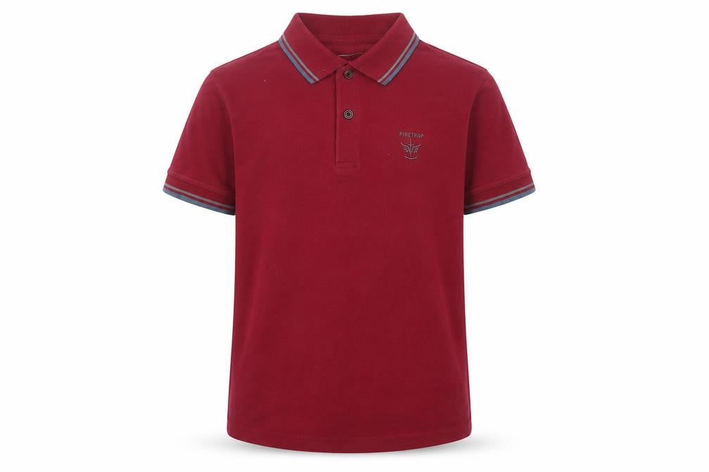 Firetrap Boys Red Polo Shirt 9-10 Years Logo Accent Casual Wear