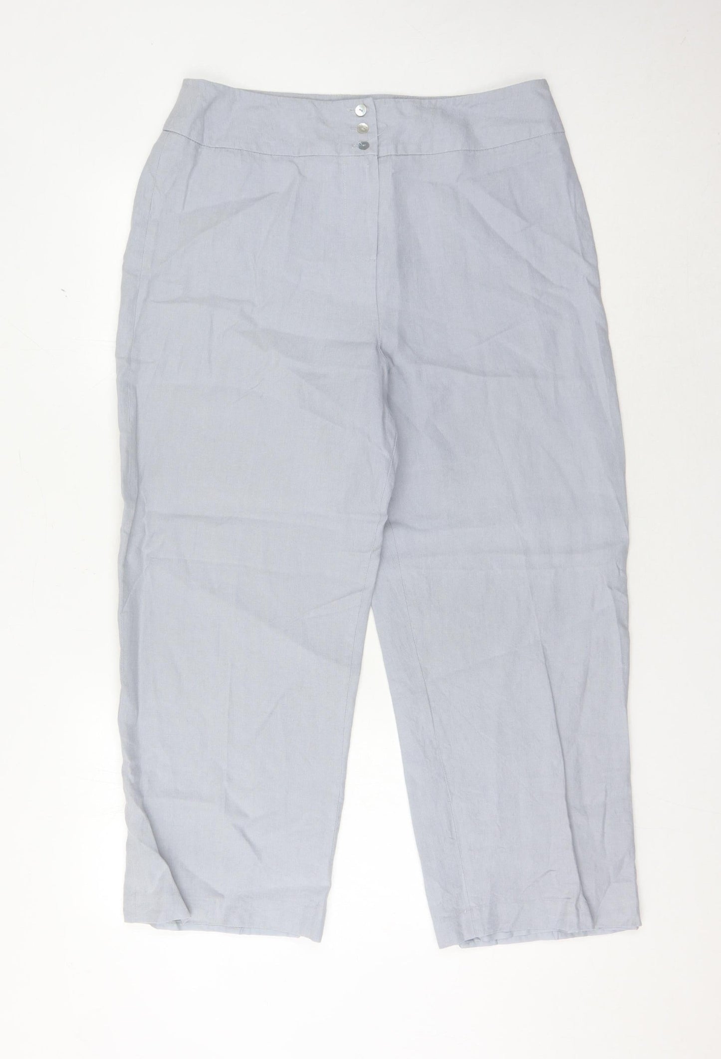 Eastex Women’s Grey Linen Trousers, Size 14