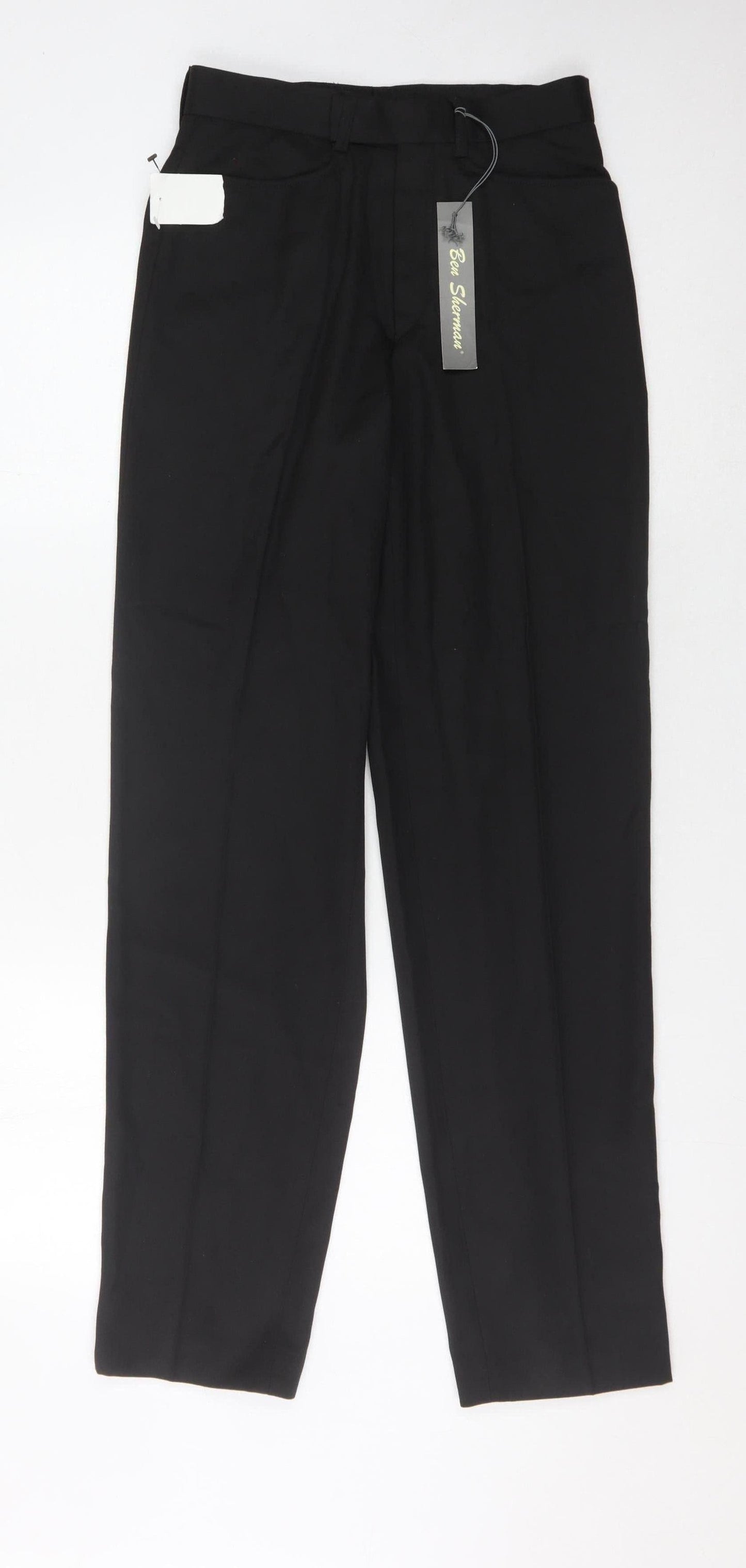 Ben Sherman Women's Black Straight Trousers, Size 26R