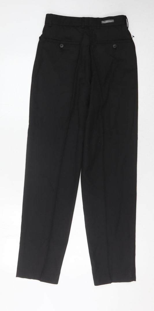 Ben Sherman Women's Black Straight Trousers, Size 26R