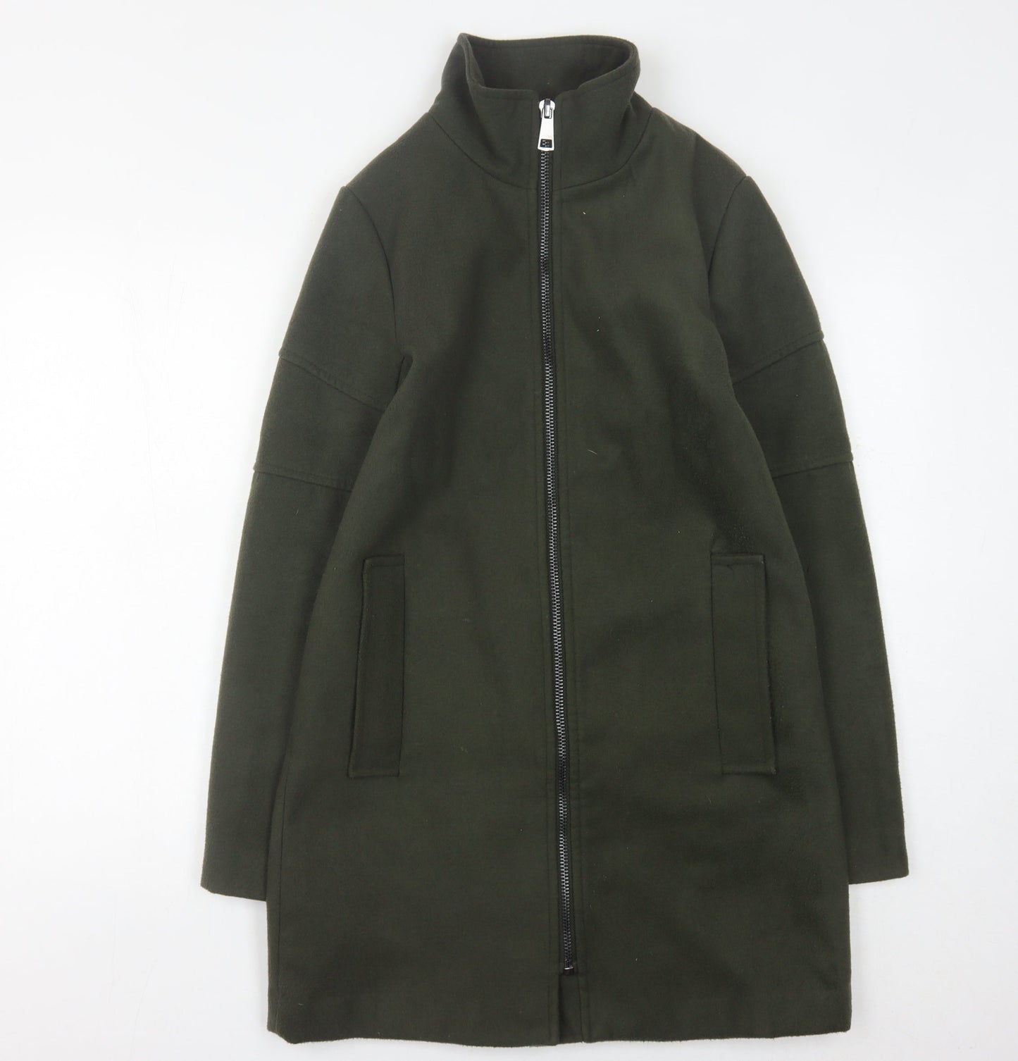 Jacqueline de Yong Women's Green Long Coat, Size S, Casual Style