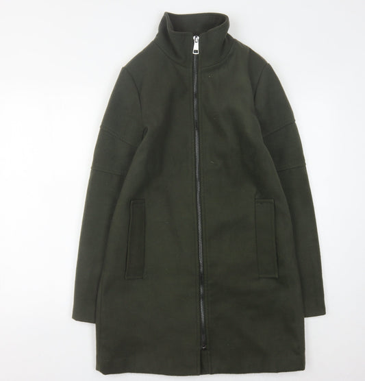Jacqueline de Yong Women's Green Long Coat, Size S, Casual Style
