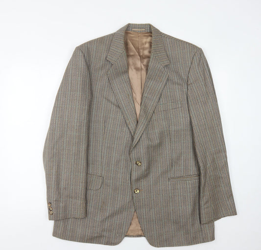 Magee Men's Brown Check Blazer 44 Reg Single-Breasted