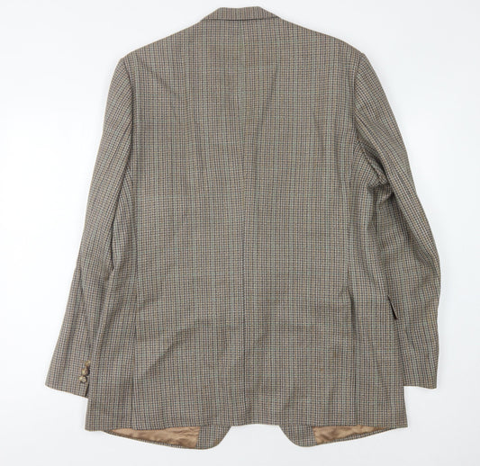 Magee Men's Brown Check Blazer 44 Reg Single-Breasted