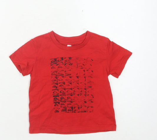 Quiksilver Boys Red Graphic Print T-Shirt 3 Years