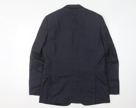 Jaeger Men's Blue Blazer 40R Notch Lapel Formal