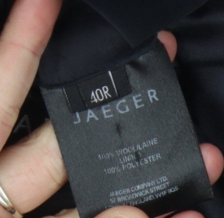 Jaeger Men's Blue Blazer 40R Notch Lapel Formal
