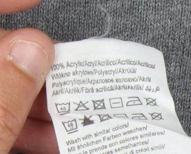 Jack & Jones Men's Grey Pullover Jumper L Button Accent